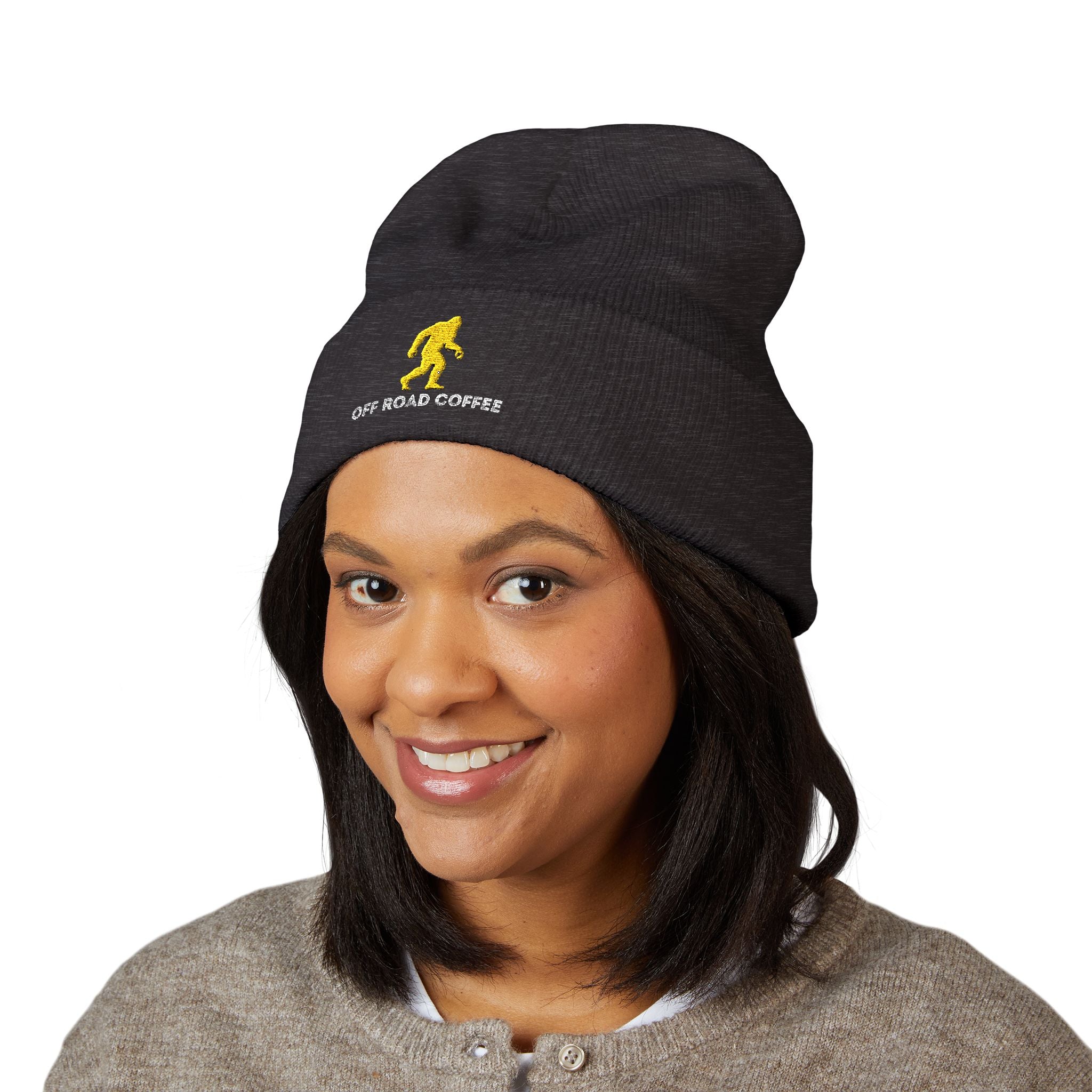 Classic Beanie — Embroidered Bigfoot (Black)