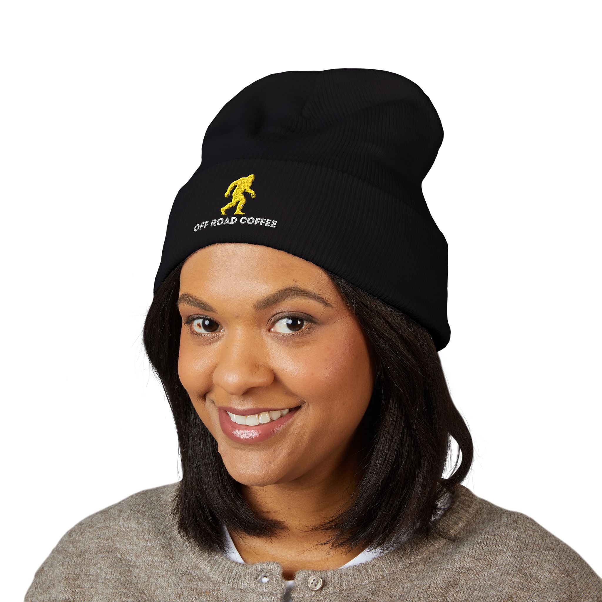 Classic Beanie — Embroidered Bigfoot (Black)